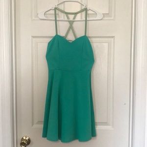 Teal crisscross dress